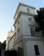 Pac Palace in Warsaw with classical architecture and greenery