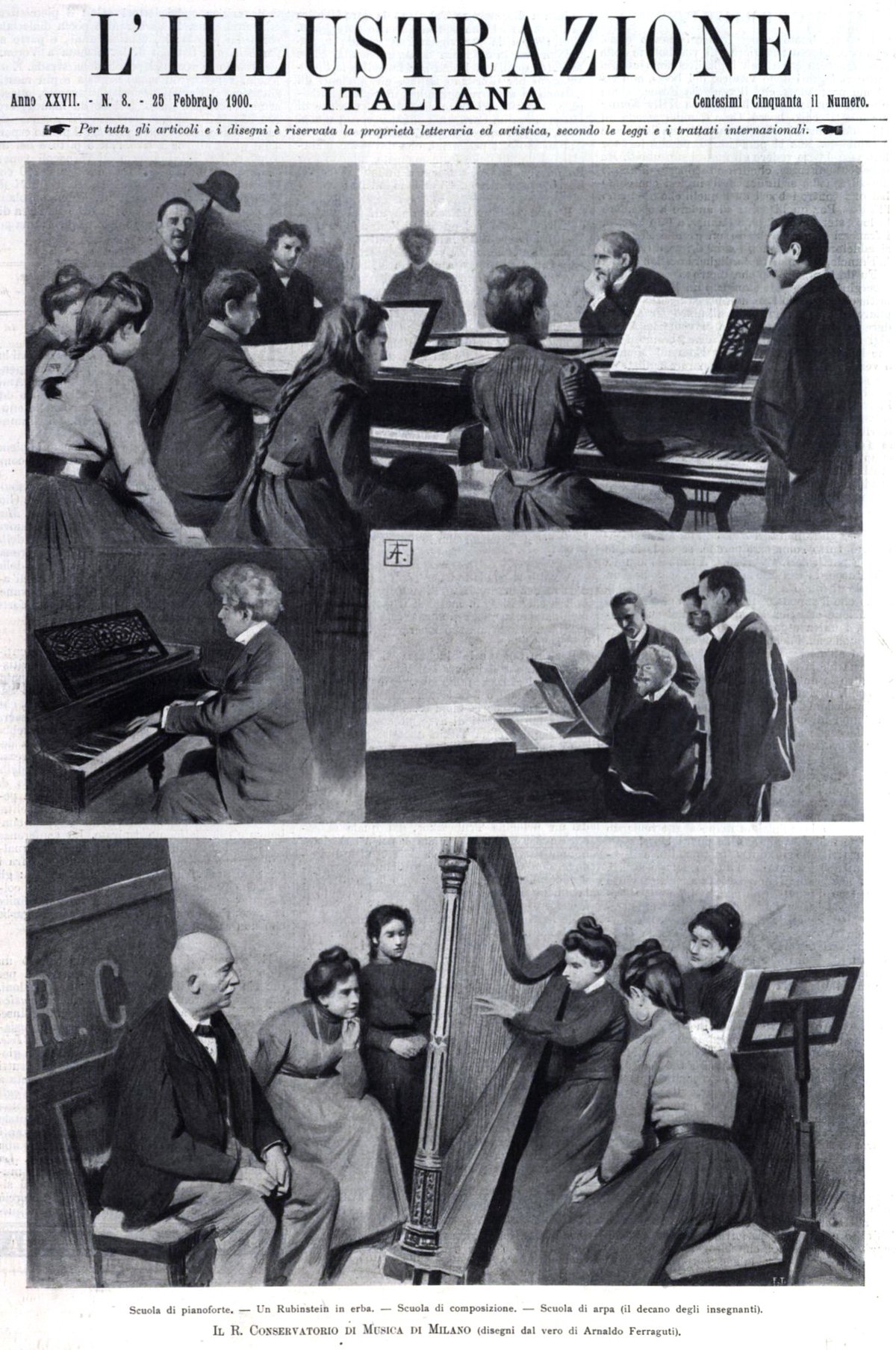 Historical building of Il Real Conservatorio di Musica di Milano