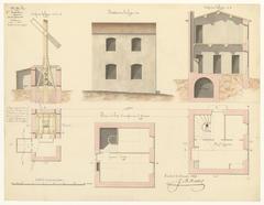 Historic signal semaphore tower plan at Cap de Giens from 1814