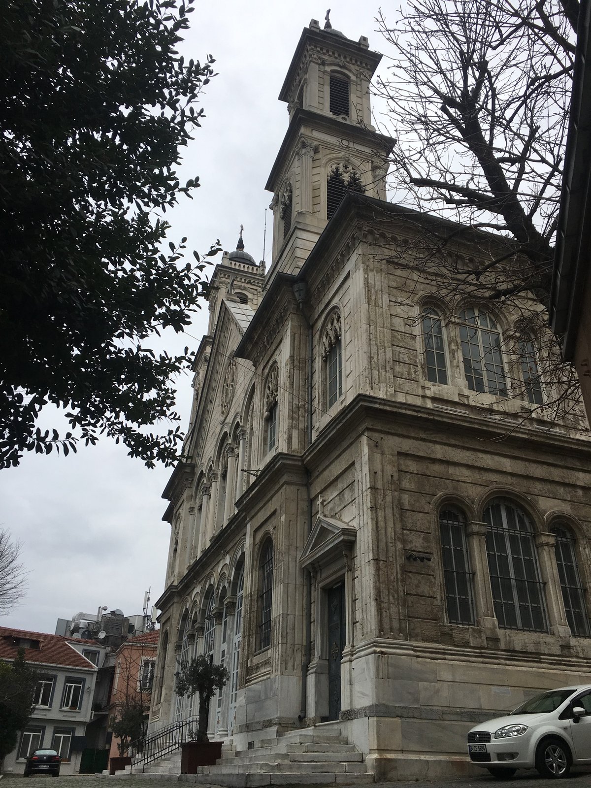 Exterior view of Taksim Surp Harutyun Church in Istanbul Turkey