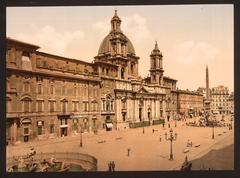 Piazza Navona in Rome, Italy with historic buildings and fountains