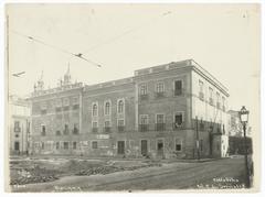 Historic black and white photograph of the Old Jail that was replaced by the current Tiradentes Palace, the seat of the Legislative Assembly of the State, part of the Moreira Salles Institute collection