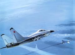 MiG-29 FULCRUM escorting TU-22M BACKFIRE strategic bomber in 1980s Soviet air force