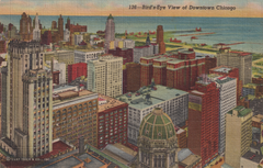 Bird's Eye View of Downtown Chicago from Board of Trade Building with Federal and Clark Adams Buildings