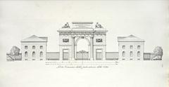 Porta Comasina gate from the inner city view in Milan, 1840