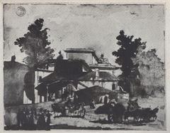 Old Porta Comasina gate in Milan around 1826
