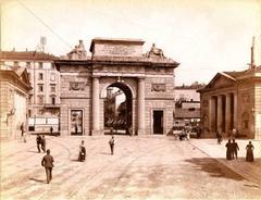 Porta Garibaldi in Milan with modern buildings and tram tracks
