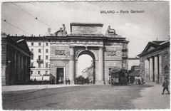 Porta Garibaldi in Milan with historic buildings and tram tracks