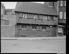 Exterior view of 19 North Square, historic Paul Revere House in Boston