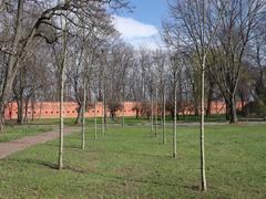 View of Warszawa Cytadela on Aleja NATO with historical buildings and greenery