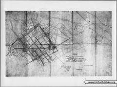 Historical map of a Vietnamese citadel showing fortifications from above