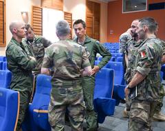 Military personnel in Joint Air-Ground Integration Center training session in Lille, France