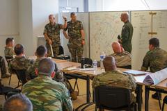 Soldiers conducting Joint Air-Ground Integration Center training in Lille, France, during 19th Battlefield Coordination Detachment exercises