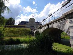 Aerial view of the Citadel of Lille surrounded by lush greenery