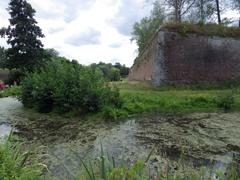 Aerial view of the Citadel of Lille surrounded by moats and greenery