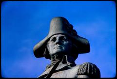 Front view of the head and shoulder statue of George Washington