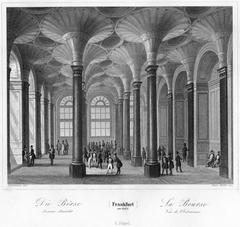 Interior view of the Frankfurt Stock Exchange with historic architectural details