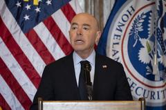 Homeland Security Secretary Alejandro Mayorkas at Know2Protect Billboard in Times Square