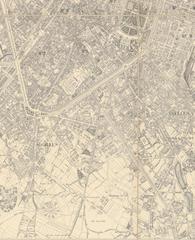 Historic late 19th century map of Brussels including communes Saint-Gilles and Ixelles