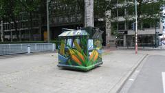 Waste container on Louizalaan in Brussels near Kasteleinstraat