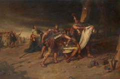 Painting of Charles Martin Hardie with theme 'For my vestments they did cast lots'