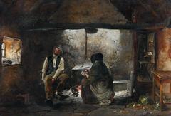 Victorian era painting depicting villagers the day after the fair