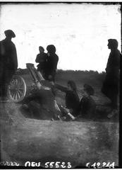 Chasseurs Alpins shooting at enemy airplanes during WWI in 1914