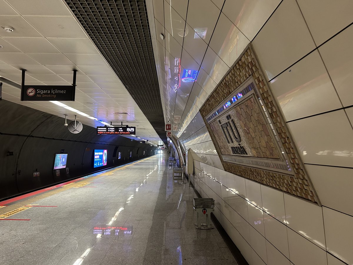 ITÜ Ayazağa Metro Station entrance with modern design and clear signage