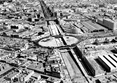Aerial view of Plaza Unión with surrounding streets and buildings