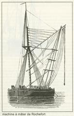 Floating masting machine at Rochefort-sur-Mer naval arsenal in the 1840s