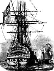 Historical depiction of Napoleon Bonaparte boarding HMS Bellerophon on July 15, 1815, near Rochefort, France