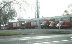 Firefighters standing in front of the main rescue center of Rochefort