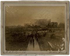 1881 Texas State Capitol Fire in Austin Texas historical black and white photograph