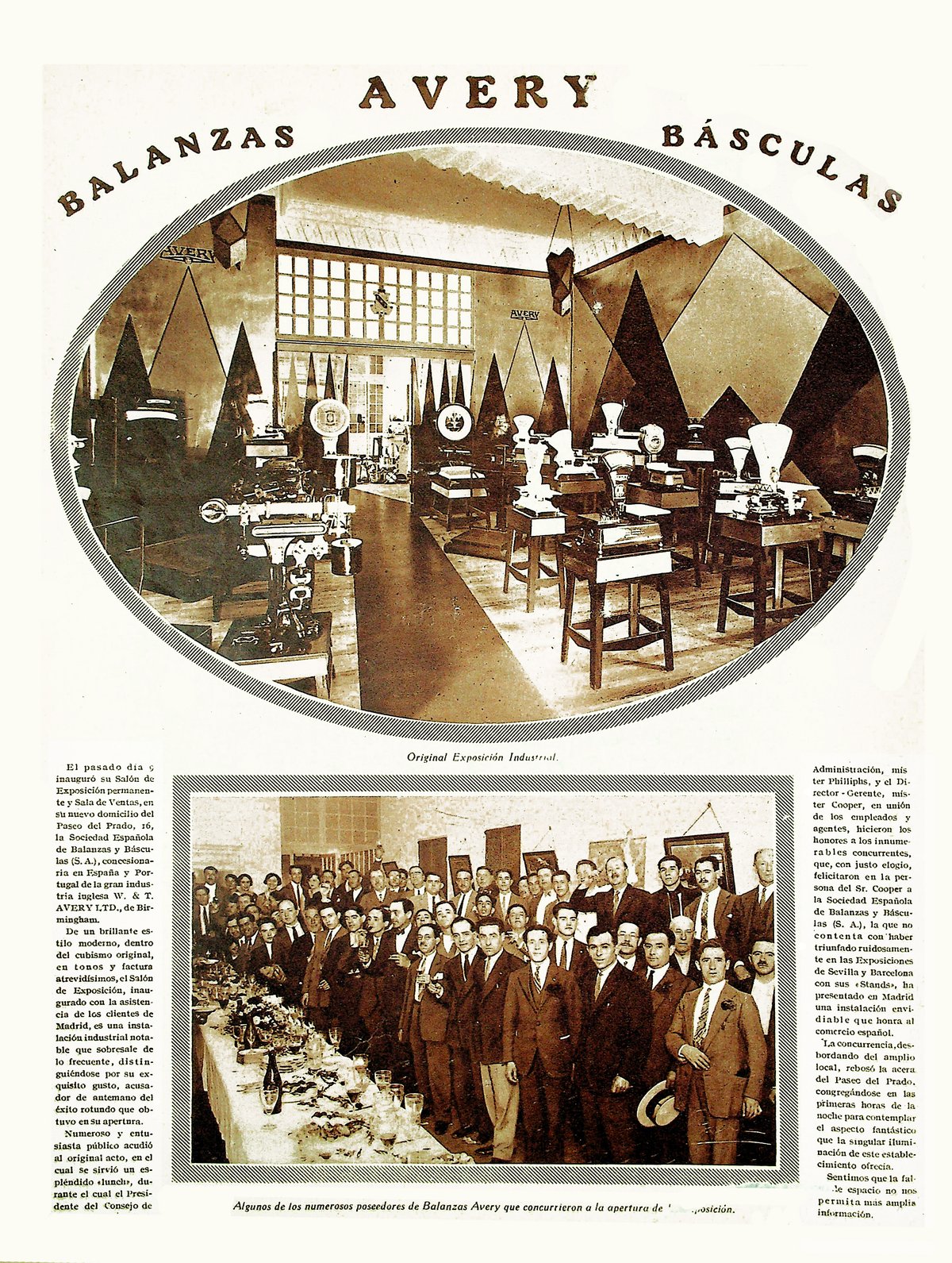 Inauguration ceremony of Avery permanent exhibition and sales room for scales in 1929