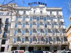 View of Hotel Mora located on Paseo del Prado in Madrid