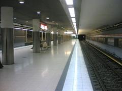 Puotila metro station entrance in Helsinki with modern architecture and greenery