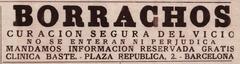 Advertisement for an alcoholism treatment clinic in Barcelona, Spain, 1935