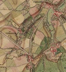 Excerpt from Ferraris map number 77B showing Abbaye de la Cambre in Ixelles