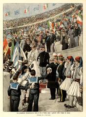 Ceremony honoring King of Italy in Panathenaic Stadium Athens