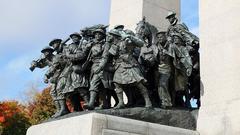 National War Memorial with towering granite arch and eternal flame