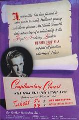 Poster for a 1949 concert to send Keith Humble to London on scholarship