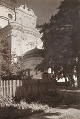 Old street corner in Vilnia showing the Rosy alley and the Vizitsak monastery
