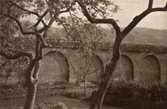Historic photograph of Vilnia (Vilnius), showing a street view with Rosy Lane and a prominent monastery in 1919