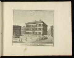 Antique copper engraving of buildings in Rome from 1779