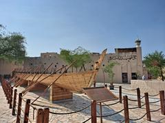 Traditional Al Bastakiya neighborhood with narrow alley and historic buildings
