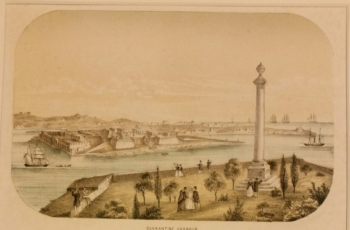 View of Quarantine Harbour featuring Ponsonby's Column and Fort Manoel