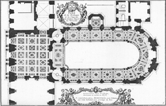 Floor plan of the Royal Chapel at Versailles in 1714 by Demortain