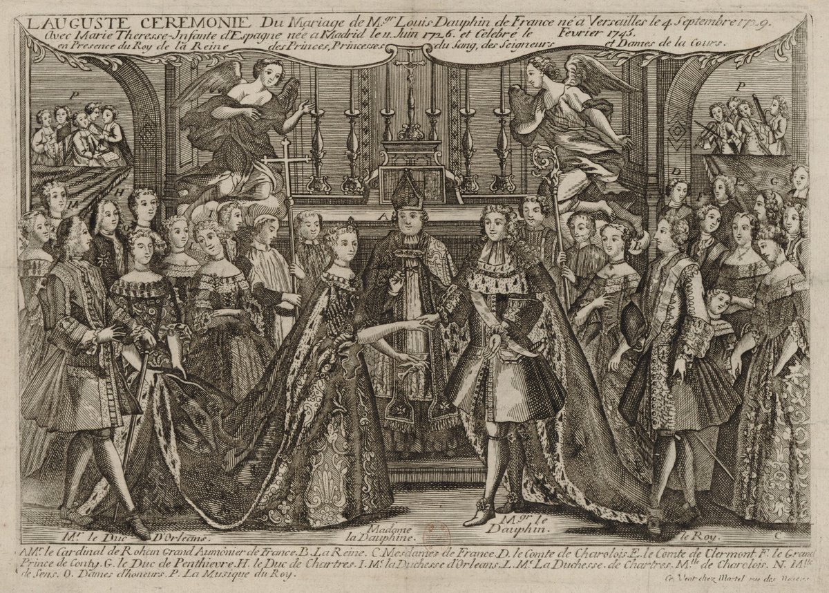 Marriage of Louis, Dauphin of France to Marie Thérèse Raphaëlle, Infanta of Spain at Versailles in 1745