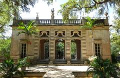 View of the Casino building at Vizcaya Museum and Gardens in Miami, Florida