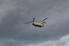 CH-47 Chinook helicopter landing at Forward Arming and Refueling Point during Exercise Talisman Sabre in Queensland Australia July 2023